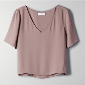 Babaton Aritzia Randy Blouse Dusty Pink/Mauve
